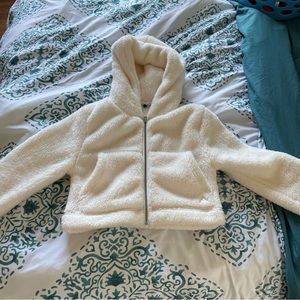 Balance athletica crop full zip teddy sherpa jacket size xxs